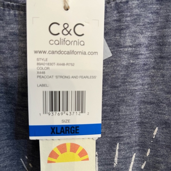 C&C California T-Shirt New with Tags Blue - Picture 5 of 9